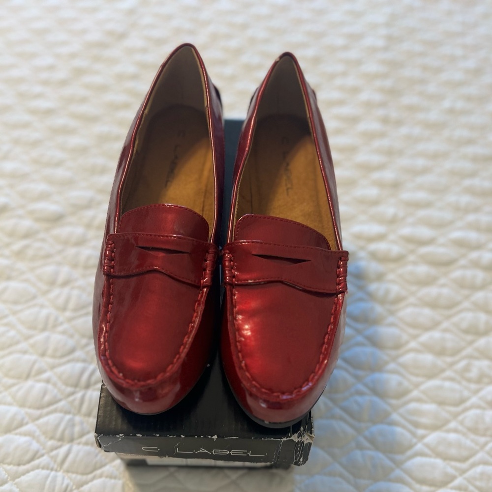 C Label Red loafers
